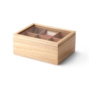 Ящик для хранения чайных пакетиков Continenta  23 x 17,7 x 11 см древесина гевеи (бежевый)