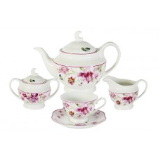 Чайный сервиз из 15 предметов на 6 персон Розовые цветы