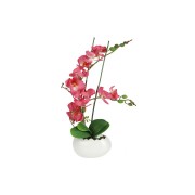 Декоративные цветы Орхидея бордо в керамической вазе