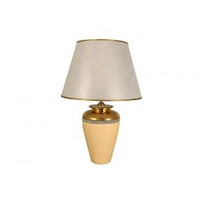 Настольная лампа с золотым абажуром Нью-Йорк (кремовый)