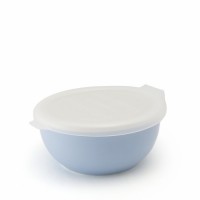 Фарфоровый лоток с пластиковой крышкой цвет - Молочная черника
