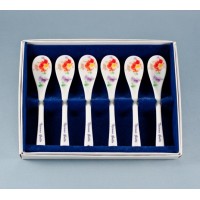 Набор 6 фарфоровых ложечек подарочных (Япония)