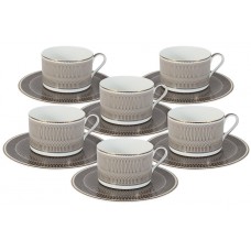 Чайный набор Мокко: 6 чашек + 6 блюдец