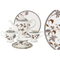 Чайный сервиз Серебряный лист 40 предметов на 12 персон