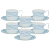 Чайный набор Блюз : 6 чашек + 6 блюдец