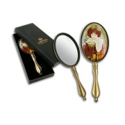Зеркало ручное в подарочной упаковке, А. Муха, Рубин