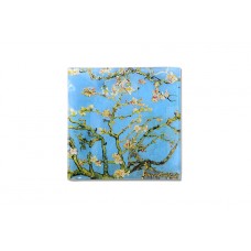 Тарелка квадратная Цветущий миндаль (Ван Гог) 13х13 см