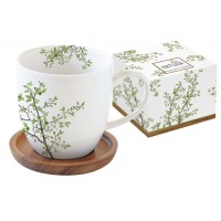 Кружка с крышкой/подставкой из акации Натура 0,35 л