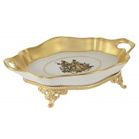 Ваза декоративная на ножках Свидание, матовое золото